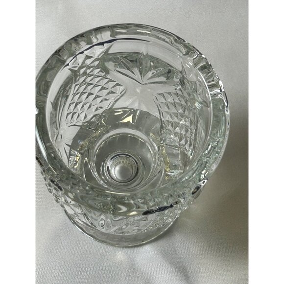Vintage Crystal Cut Glass Goblet Candle Holder Elegant Timeless Holiday Dining - Picture 1 of 7